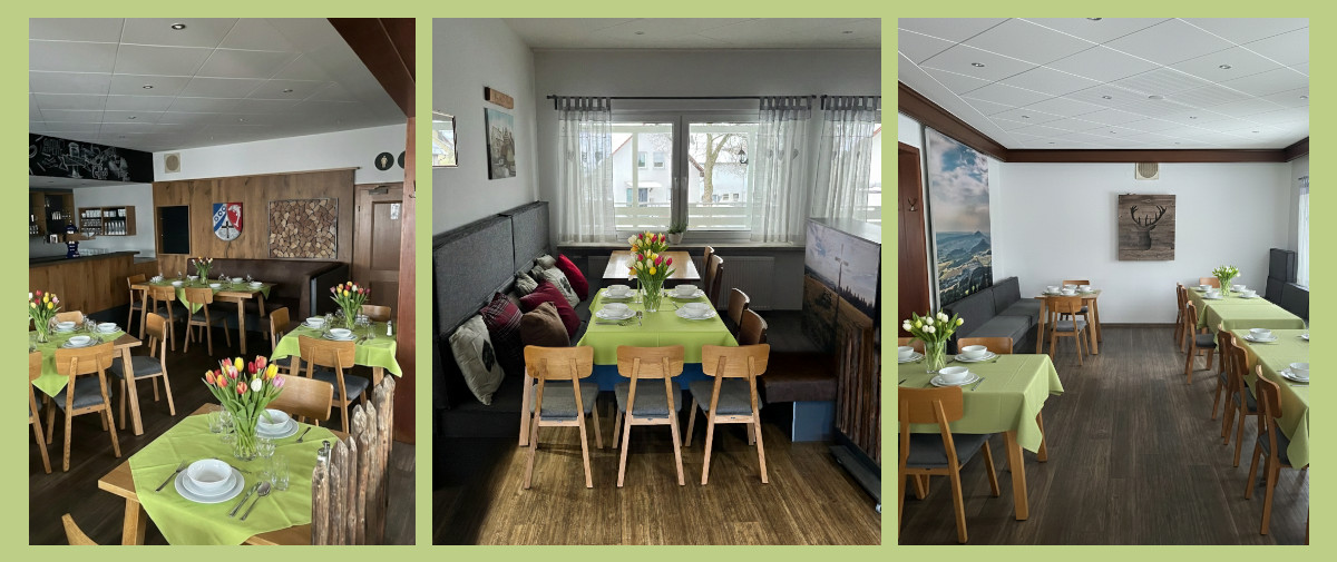 Die Gaststube vom Restaurant Die Böll in Geroda ideal auch für Familienfeiern und Firmenevents